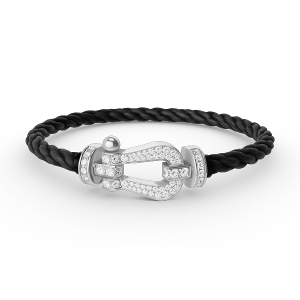[LUXE NOBLE]FORCE LARGE HORSESHOE FULL DIAMOND BRACELET SILVER