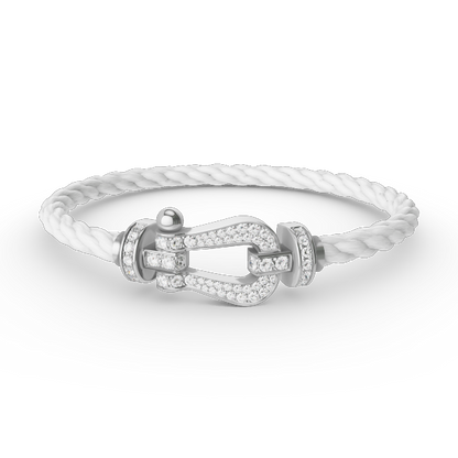 [LUXE NOBLE]FORCE LARGE HORSESHOE FULL DIAMOND BRACELET SILVER