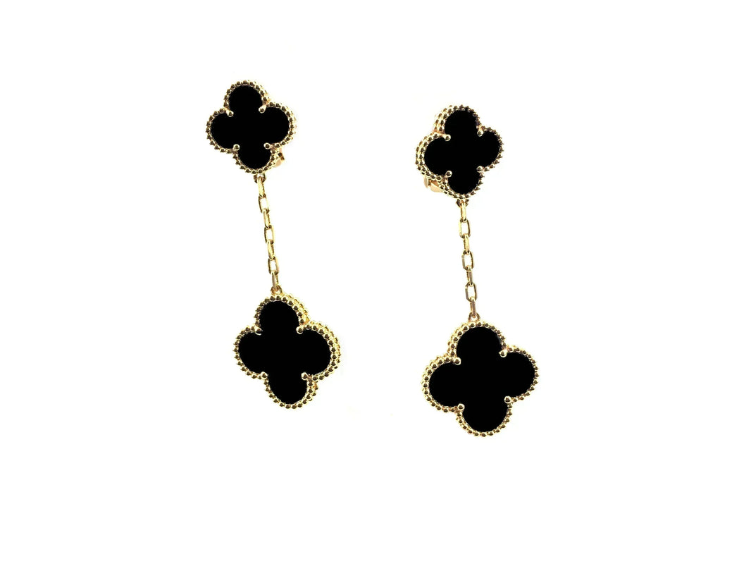 [LUXE NOBLE]CLOVER 2 MOTIFS  EARRINGS (MULTIPLE CHOICESC