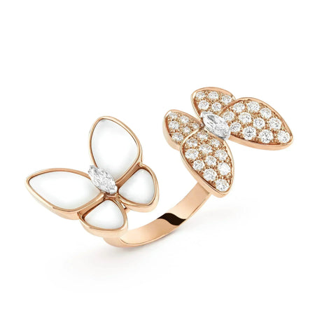 [LUXE NOBLE]TWIN BUTTERFLY DIAMOND MOP RING